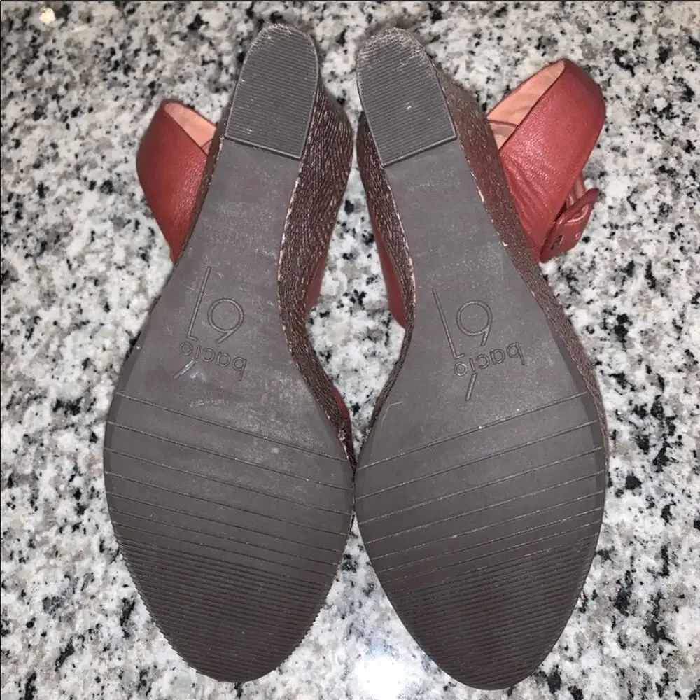 Bacio61 Piglio Wedges- Size 7 1/2 - Leather